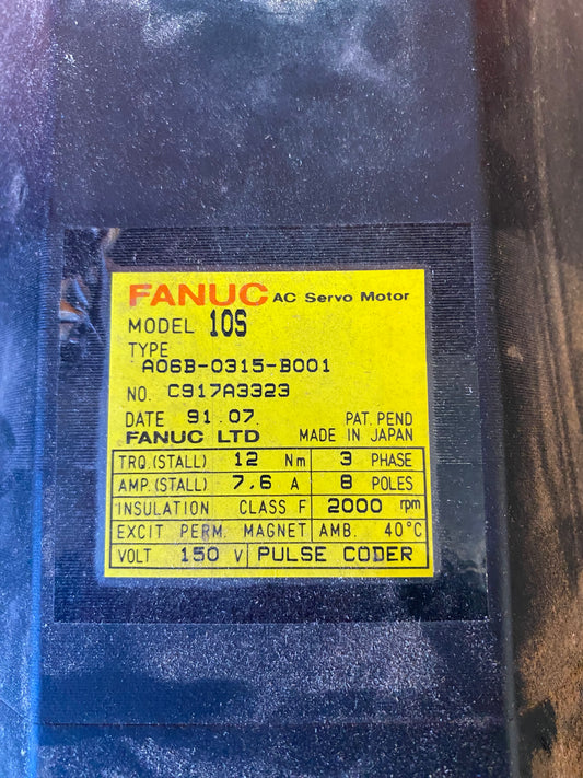 FANUC AC SERVO MOTOR A06B-0315-3001